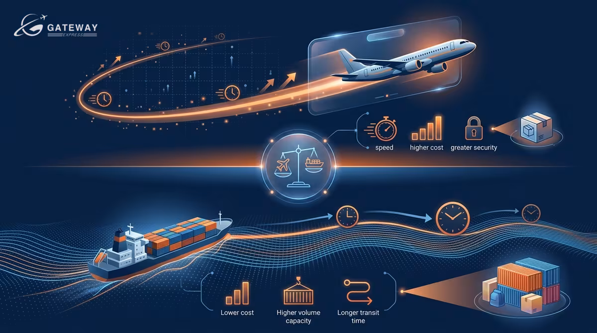 Air freight vs sea freight: so sánh chi phí, thời gian và khi nào chọn