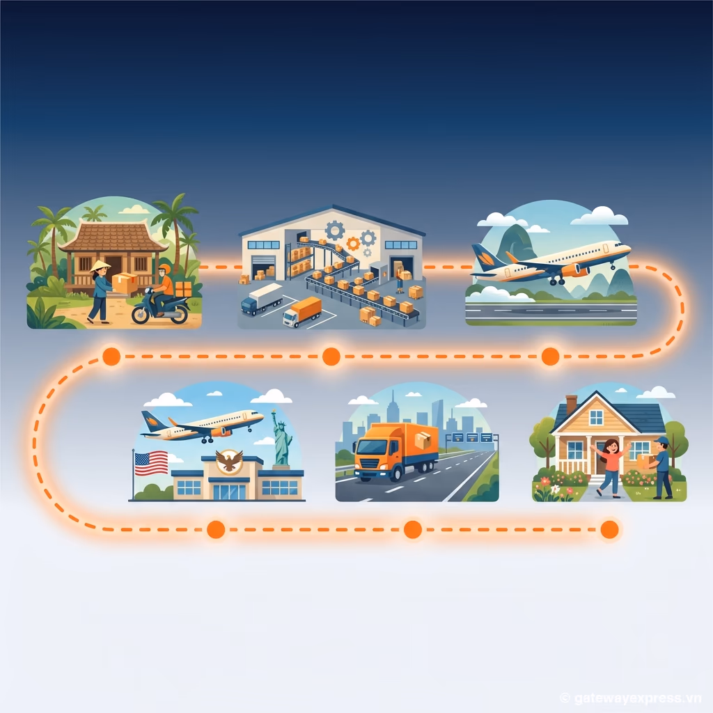 Hành trình vận chuyển khẩu trang đi Mỹ